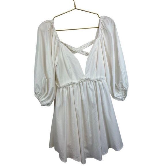 Selfie Leslie‎ Bridal White Open Back Mini Dress Size Small AU 8 - Picture 1 of 8